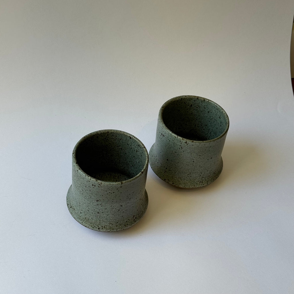 Dupla de Copo Ceramica c/ base - Azul Represa