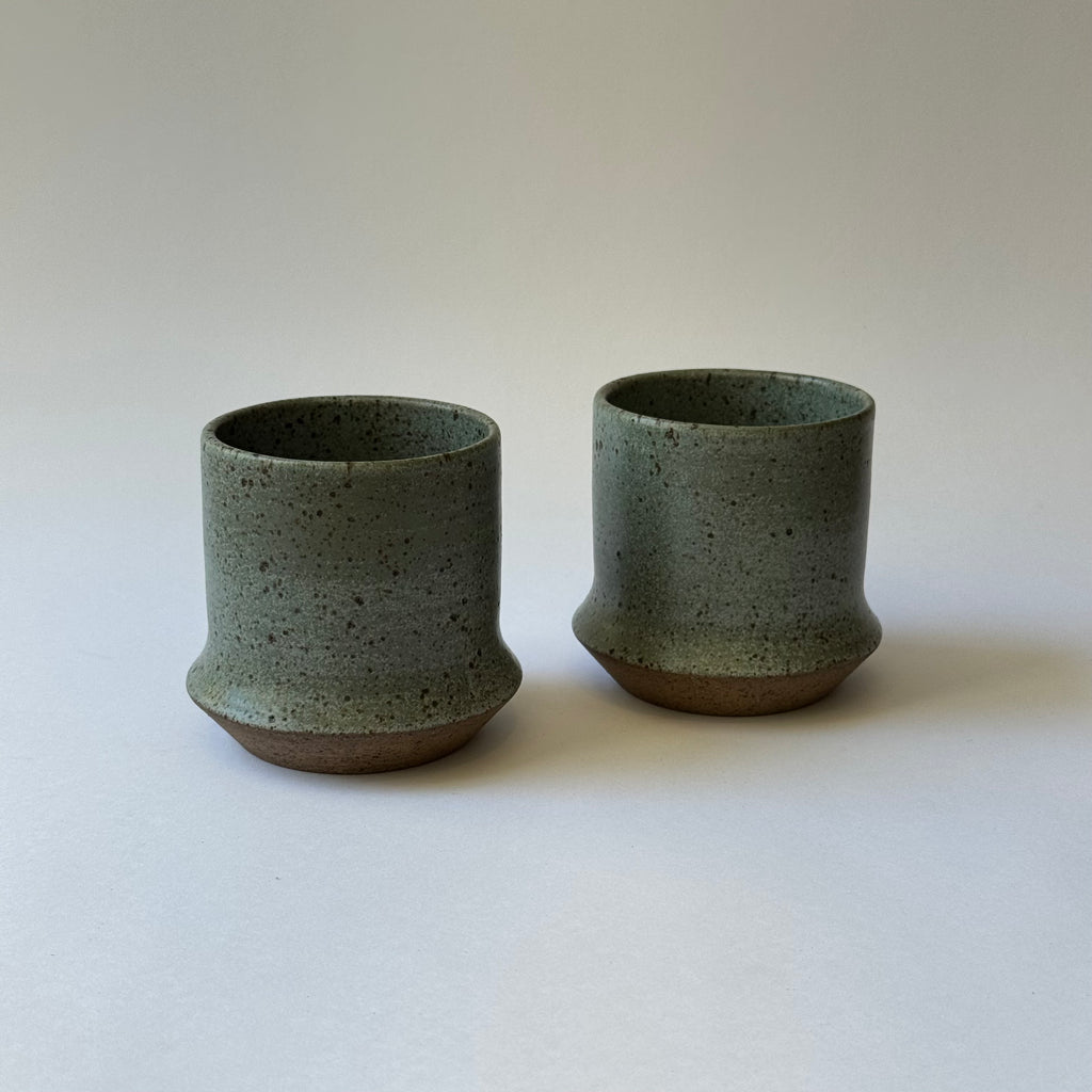 Dupla de Copo Ceramica c/ base - Azul Represa